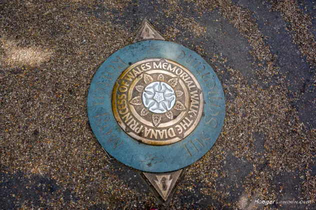 Rare 1997 Picture of Tributes to Princess Diana and Today's Legacy 15 Princess Diana Memorial Walk disc on the floor