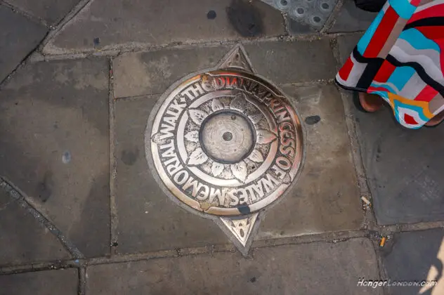 Rare 1997 Picture of Tributes to Princess Diana and Today's Legacy 16 Princess Diana Memorial Walk disc on the floor