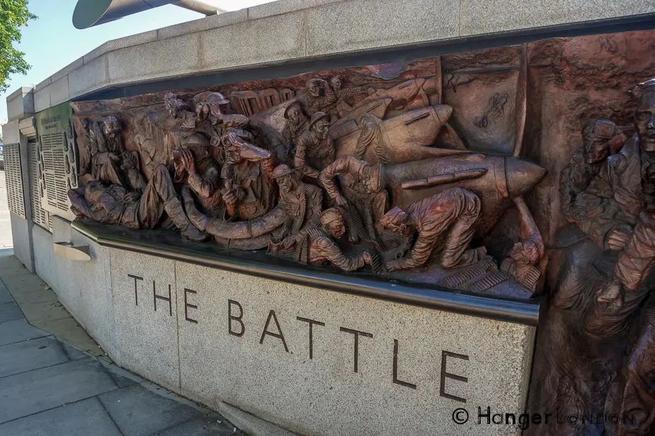 Battle Of Britain Monument at Embankment. By artist Paul Day put up on 18/9/2005