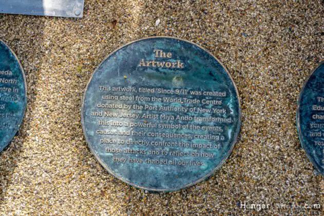 A Day Etched in Memory: Reflecting on the 9-11 Memorials in London 4 9/11 artwork memorial Stratford Olympic park floor disc info Artwork