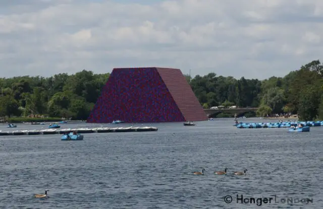 Alien structure in Hyde Park - 600 tonne Trapezoidal - The London Mastaba 3