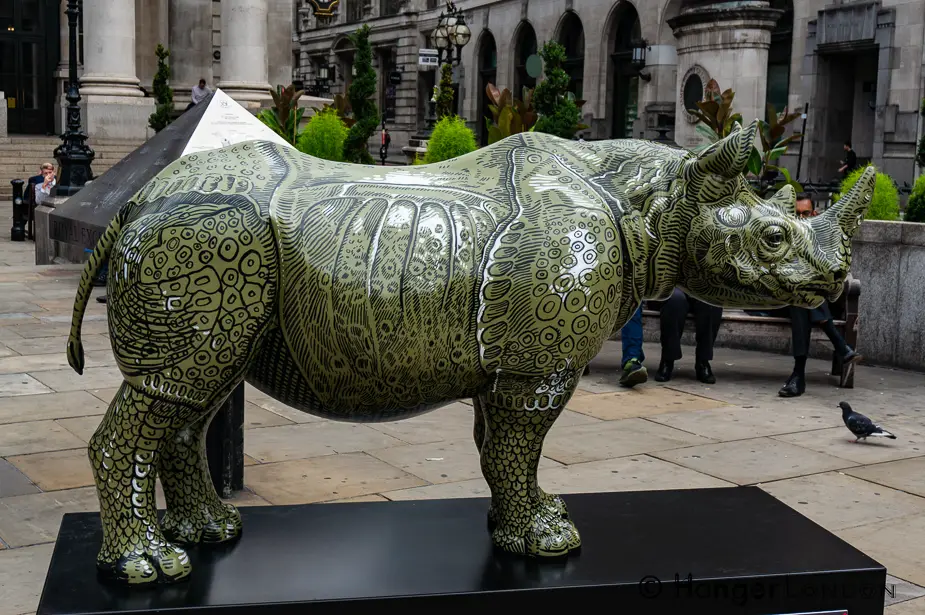 Rhino Art Trail: Discover London's Thriving Art Scene 8 Rhino 21 A.D's Rhino By Artist Adam Dant