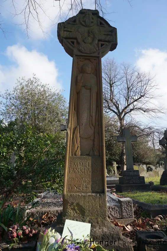 The Evolution of Women's Rights: A Comprehensive Look at the Suffragette Movement from the 1860s-1928 11 Pankurst Grave stone London Brompton Cemetery