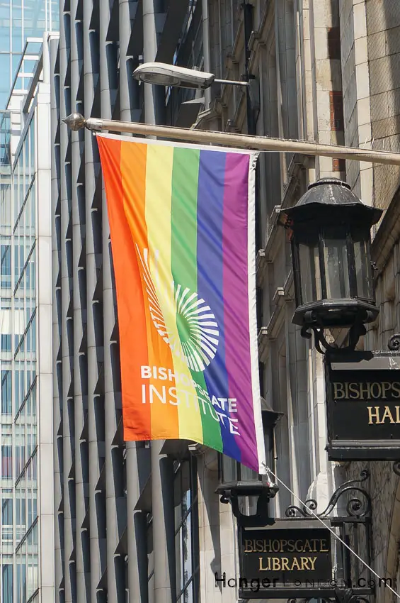 Rainbow Flag for pride london 2018 Bishopsgate Institue