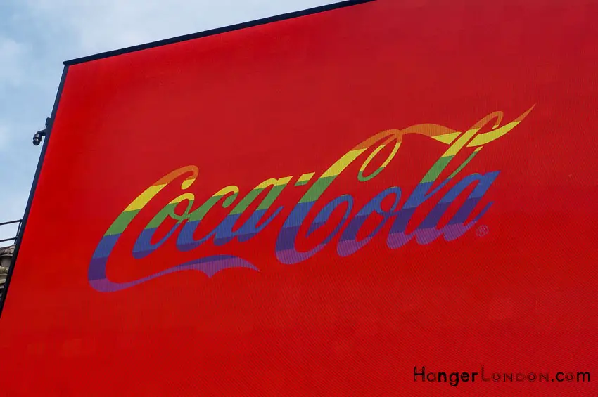 Coca cola Pride Piccadilly Circus Summer 2018 London