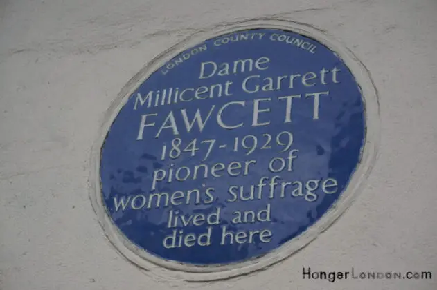 Millicent Fawcett lived here blue plaque