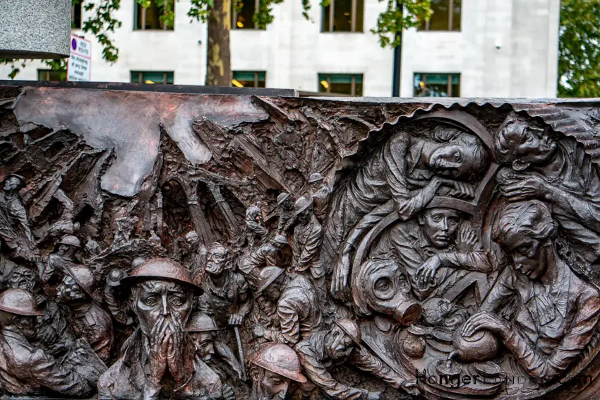 Tour of London's 'Battle Of Britain' & Other War Memorials 11 Battle Of Britain Monument at Embankment. By artist Paul Day put up on 18/9/2005