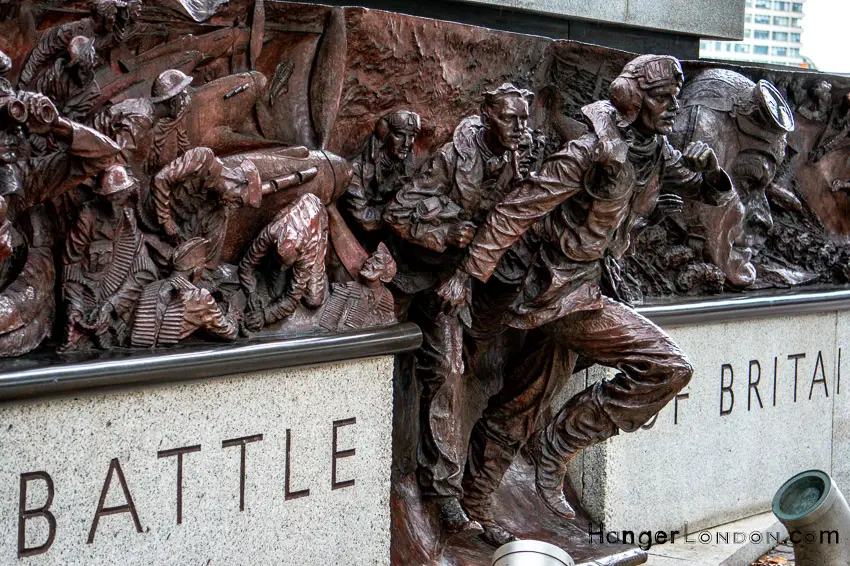 Battle Of Britain Monument at Embankment. By artist Paul Day put up on 18/9/2005