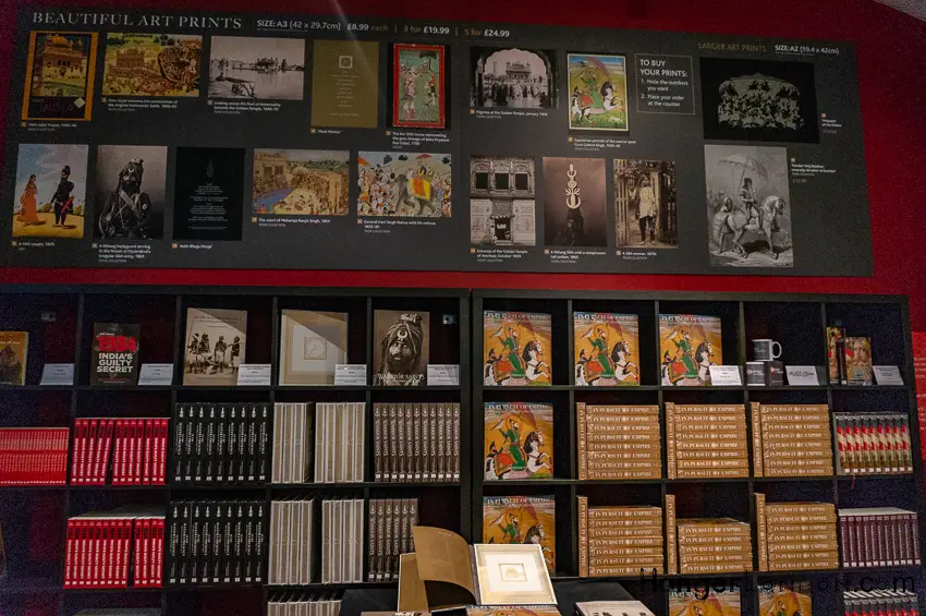 Empire of the Sikhs Exhibition Bookshop area Brunei Gallery