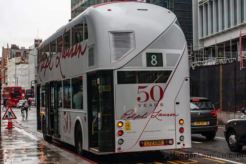 Ralph Lauren 50 yrs Design London Bus 8 