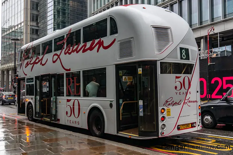 Ralph Lauren 50 yrs Design London Bus 8 