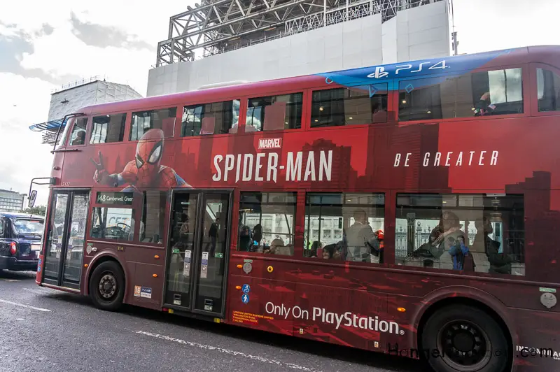 The Monetisation of the London Red Bus: The Best London Bus Ads 26 Spiderman design Bus 148 London