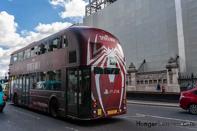 The Monetisation of the London Red Bus: The Best London Bus Ads 23 Spiderman design Bus 148 London