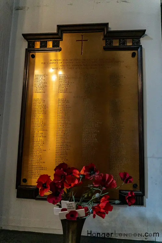 London's Secret Air, Sea and Land War Memorials and plaques You Must See 3 St Michael Cornhill Remembrance