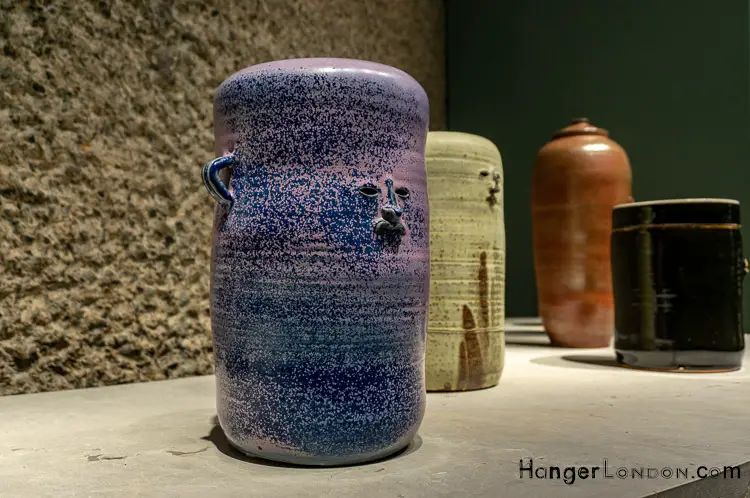 Francis Upritchard Sculptured Art - Wetwang Slack 8 Curve Gallery Barbican Artist Francis Upritchard vase/ pots /urns /jars with cut out face detail