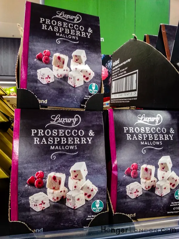 The Christmas Packaging the Pops! 29 Iceland Prosecco and Raspberry nougat