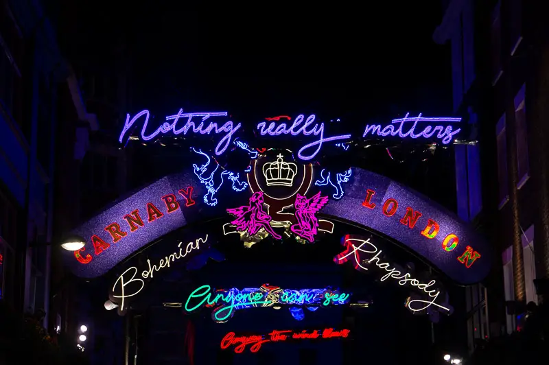 Bohemian Rhapsody Light display Carnaby st