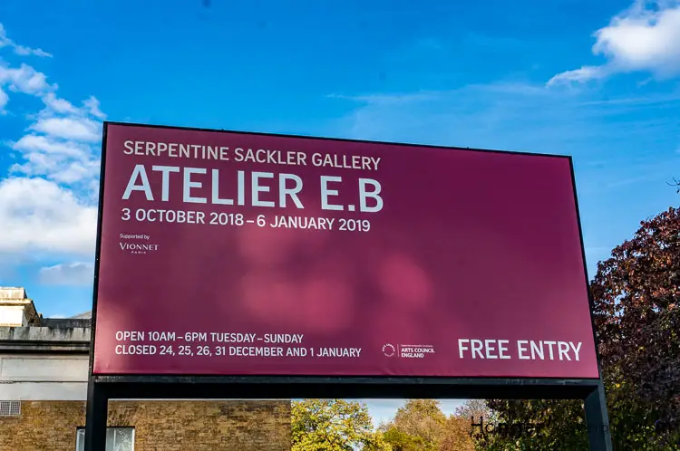 Sackler Gallery Serpentine Atelier E.B Exhibition 