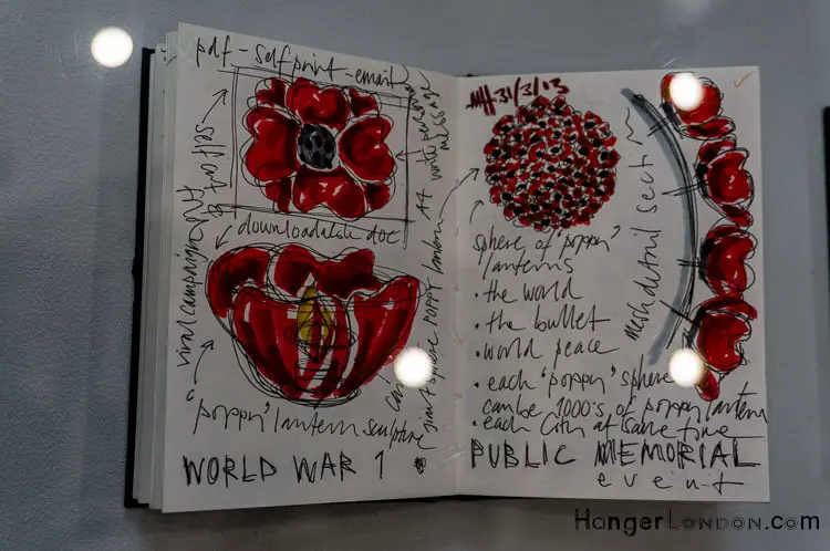 WW1 Virtual Tour The Remembrance Art Trail - Mark Humphrey 32 Colourful notebook collections designs and illustrations One Canada Square Lobby