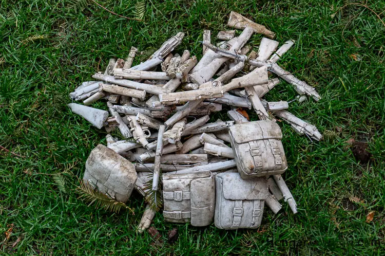 WW1 Virtual Tour The Remembrance Art Trail - Mark Humphrey 15 Pile of army equipment in Lost Armies at Jubilee Park