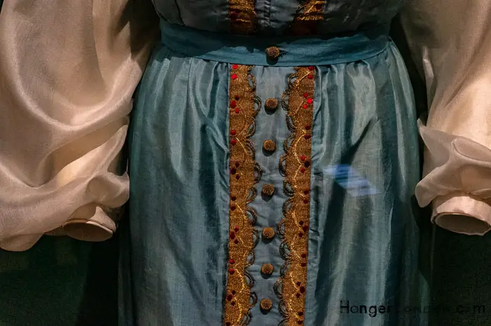 Russian Royalty and the Romanovs, Photographs of The Crimea at the Queens Gallery 4 Russian Style dress of Princess Charlotte of Wales used c 1817 in a portrait painting by George Daw