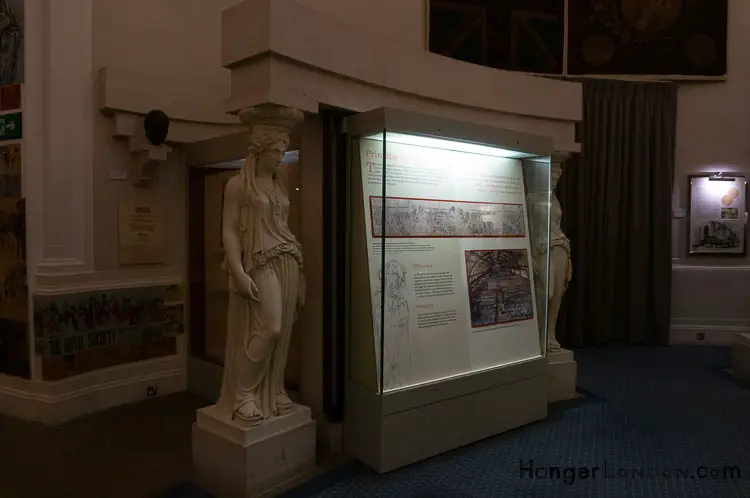 Topolski, The Polish Artist, From Sketches To Bank of England Illustrator 4 Rotunda cabinets and statues Bank of England Museum
