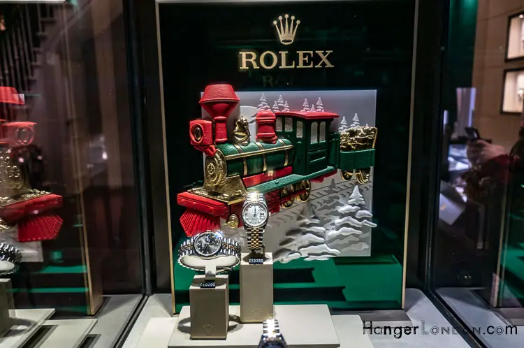 Royal Exchange Boutiques Rolex Christmas Watch display