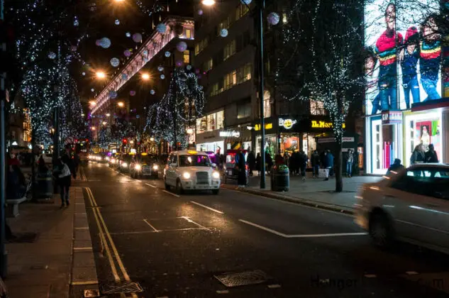 Taxi line up Oxford St Night