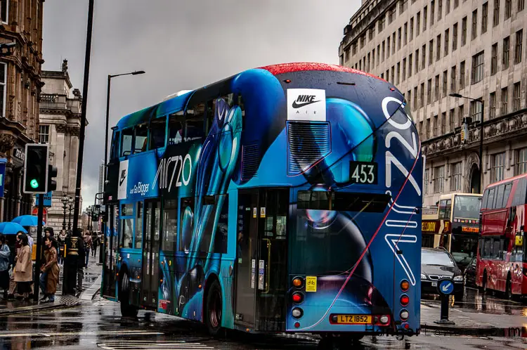 The Monetisation of the London Red Bus: The Best London Bus Ads 8 Nike Air 720 Bus