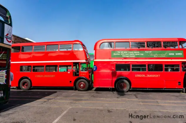 two red RT buses
