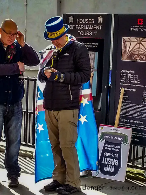 Brexit Culture: Flags and Signs Speak Out 22 Mr Foghorn speaker Brexit
