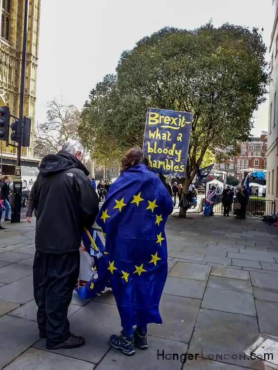 Slogan saying Brexit - What a bloody shambles