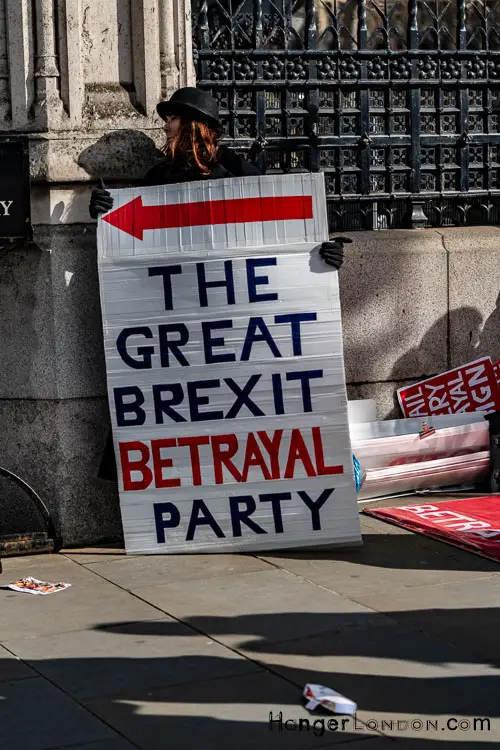 Brexit Culture: Flags and Signs Speak Out 21 Betrayal Party Slogan Brexit