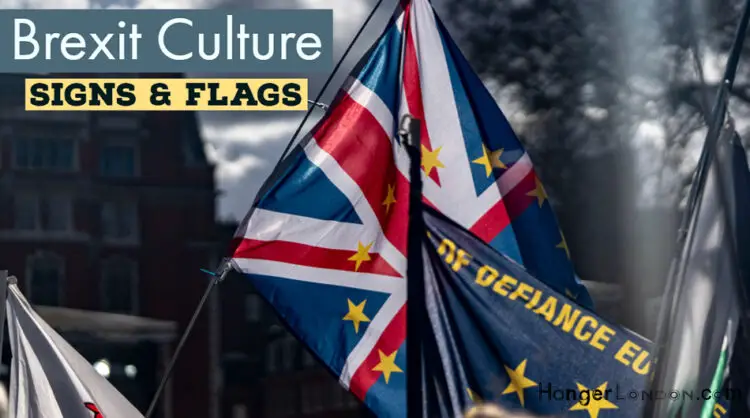 Brexit Visual Journey signs flags and slogans