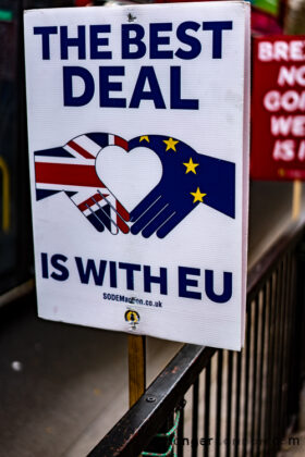 Brexit Culture: Flags and Signs Speak Out 6 Deal is with the EU poster - brexit