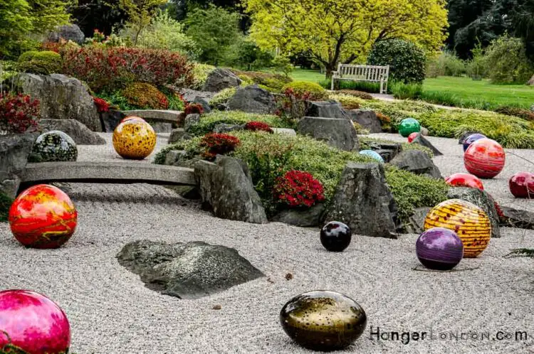 selection of chihuly niijima floats coloured glass balls kew