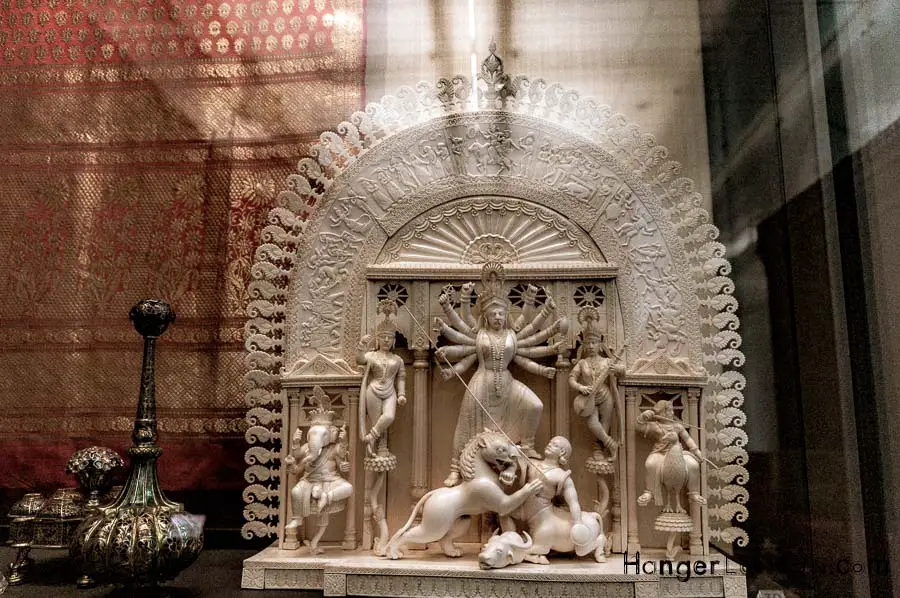 Carved Ivory Shrine Hindu theme Indian Exhibition piece