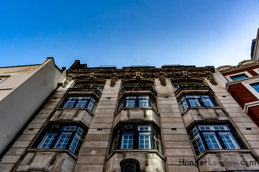 Street view architecture of the India Club on the Strand