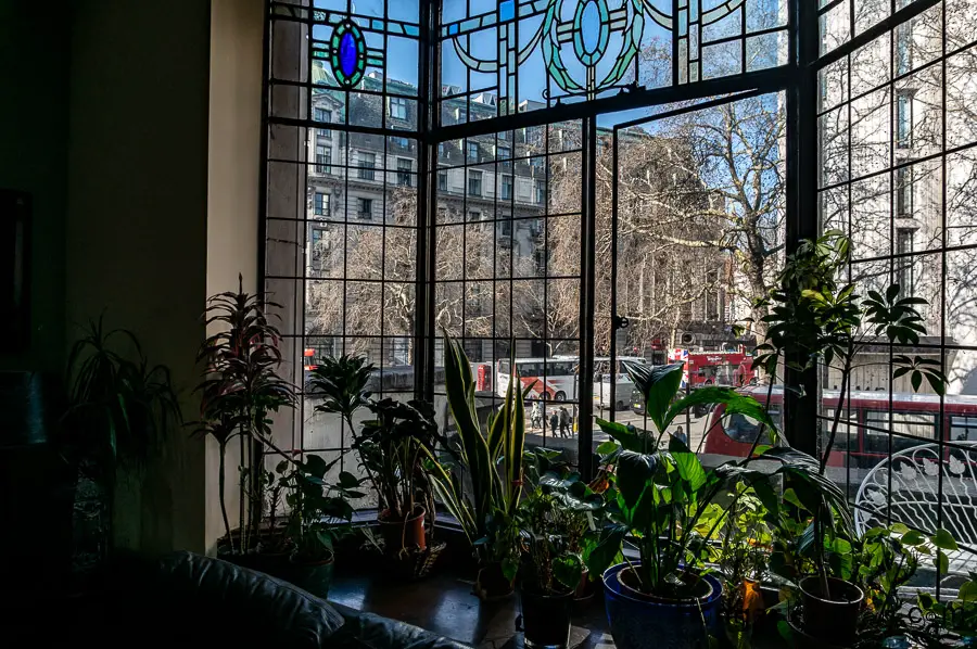 Window from inside the India Club on the Strand