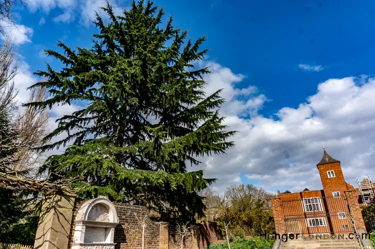 Part of the old house and brickwork Holland Park