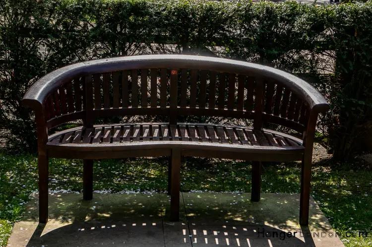 Curved back benches Japanese Garden 