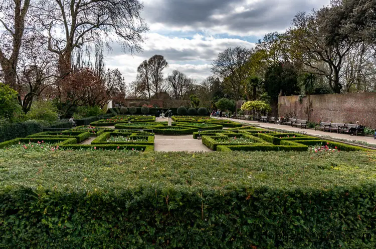 Dutch Garden Holland park set out in a geometric structure 