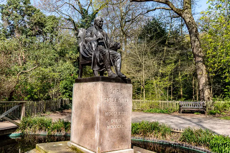 Lord Holland statue in Holland Park by Boehm and watts