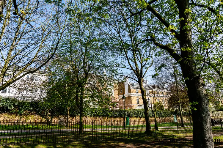 Public walk way to the side of Holland Park