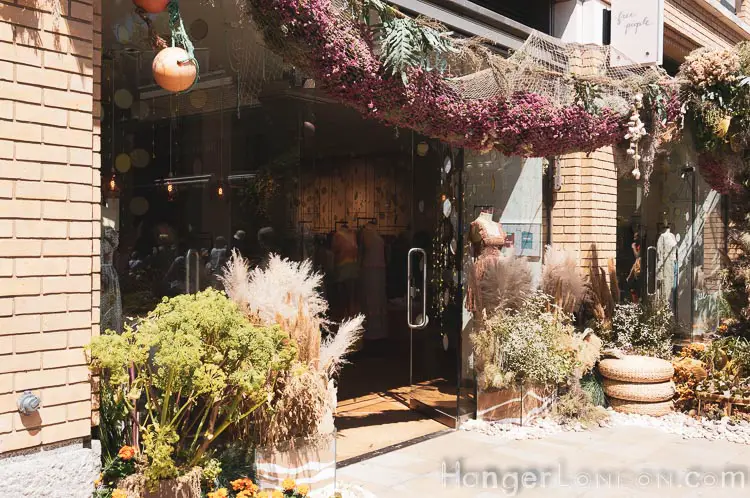 The definitive list of all 88 entries at RHS Chelsea in Bloom 2019 Flower Show 58 Free People shop window in Bloom