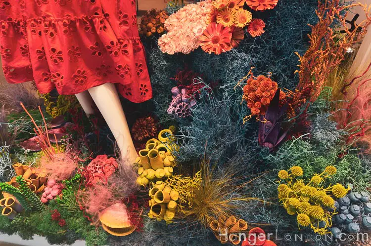 The definitive list of all 88 entries at RHS Chelsea in Bloom 2019 Flower Show 75 sea bed theme KL Bennett shop window