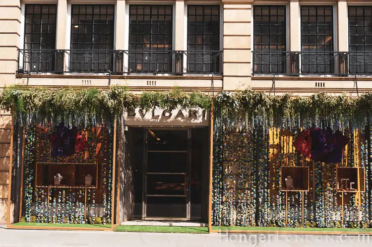 The definitive list of all 88 entries at RHS Chelsea in Bloom 2019 Flower Show 39 11 Bulgari store window in bloom