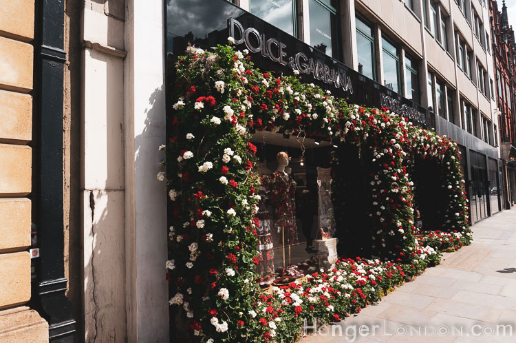 Floral shop front for D&G Chelsea