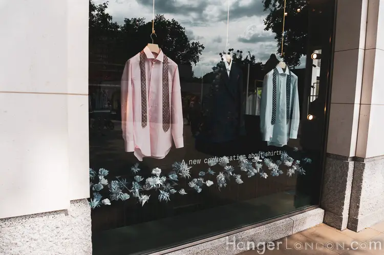 The definitive list of all 88 entries at RHS Chelsea in Bloom 2019 Flower Show 15 Shirt shop window Thomas Pink in Bloom