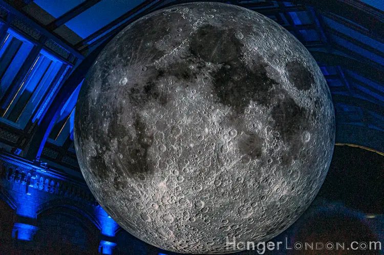 London Celebrates: 50 years of the Moon Landing - APOLLO 11 - 2 Moon model using images from Nasa for the details History Museum
